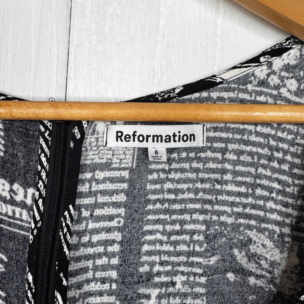 Reformation + Net Sustain Noha Printed Crepe Mini Dress - Black - Picture 7 of 11